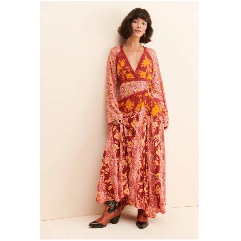Free People Tilda Floral Faux Wrap Maxi Dress NWT